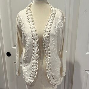 Women’s Vintage 1980s Trimmings Crochet Cardigan, Size S